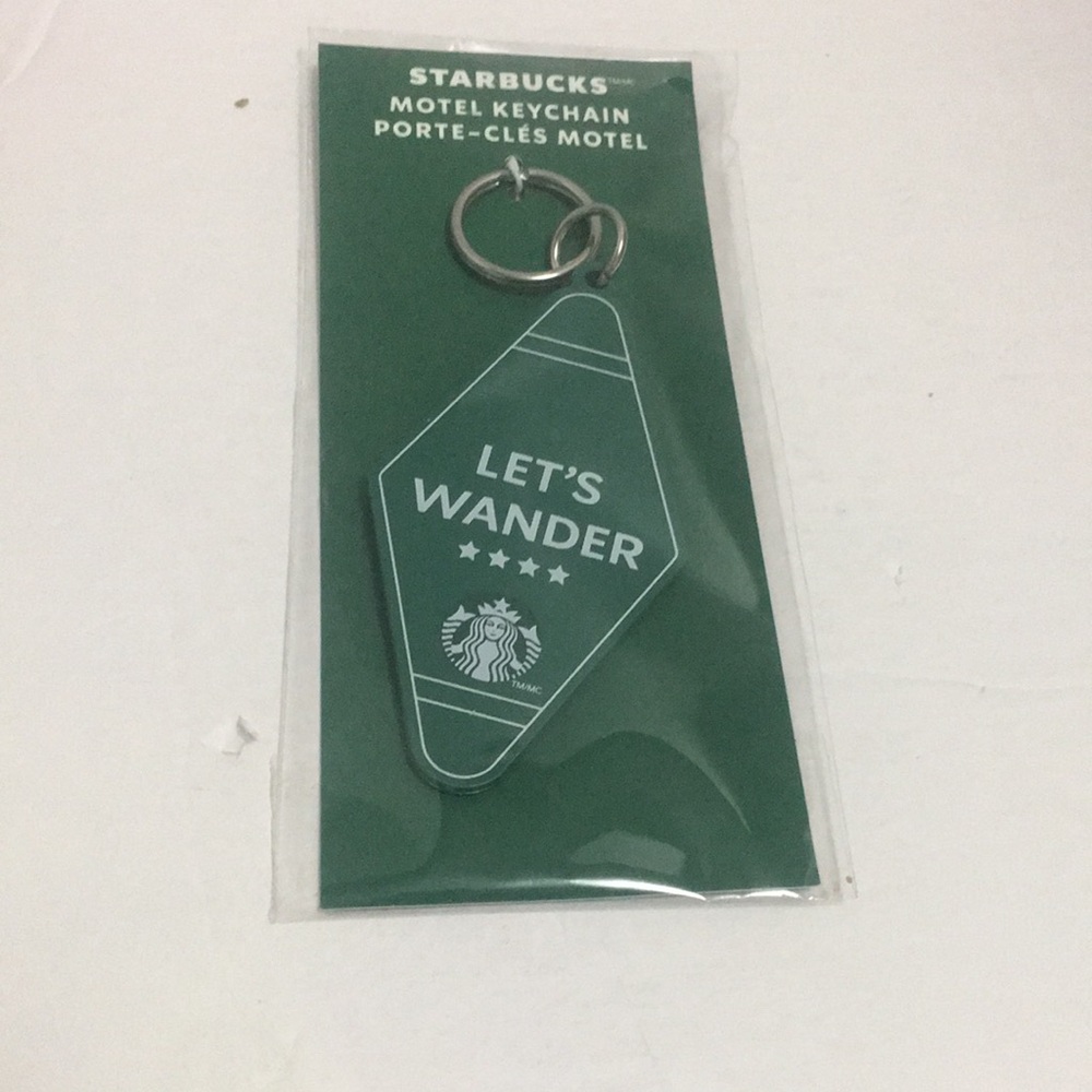 Starbucks Green 'Let's Wander' Motel Keychain